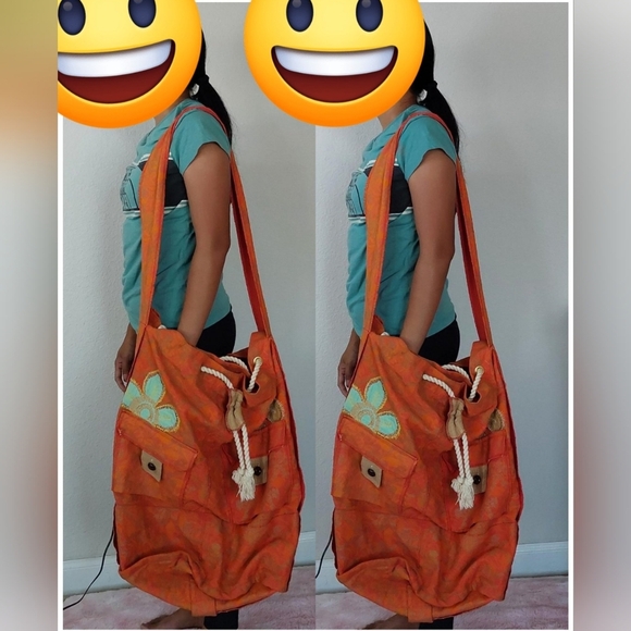 Edge Large Embroidered Bohemian Extendable Bucket Crossbody Bag - Picture 16 of 16